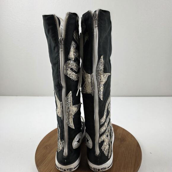 VTG Y2K Converse Chuck Taylor All Star Knee High Lace Shoes Women's Sz 7 Glitter - Picture 6 of 16